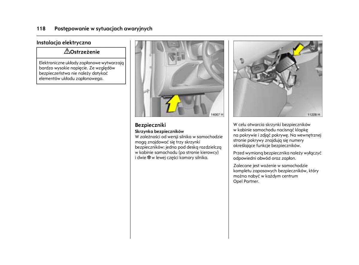 Opel Agila A instrukcja obslugi / page 122