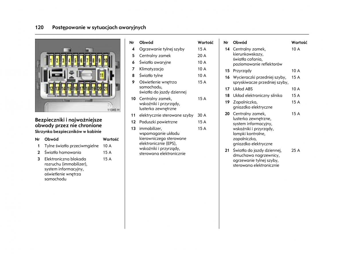 Opel Agila A instrukcja obslugi / page 124