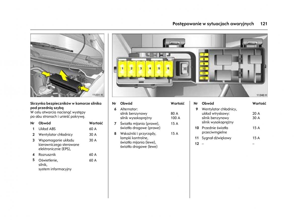 Opel Agila A instrukcja obslugi / page 125