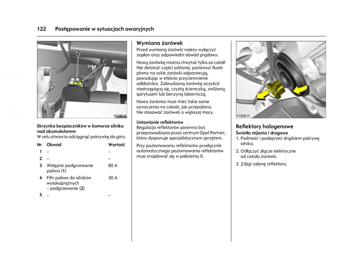 Opel Agila A instrukcja obslugi / page 126