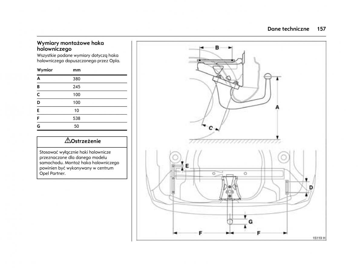 Opel Agila A instrukcja obslugi / page 161