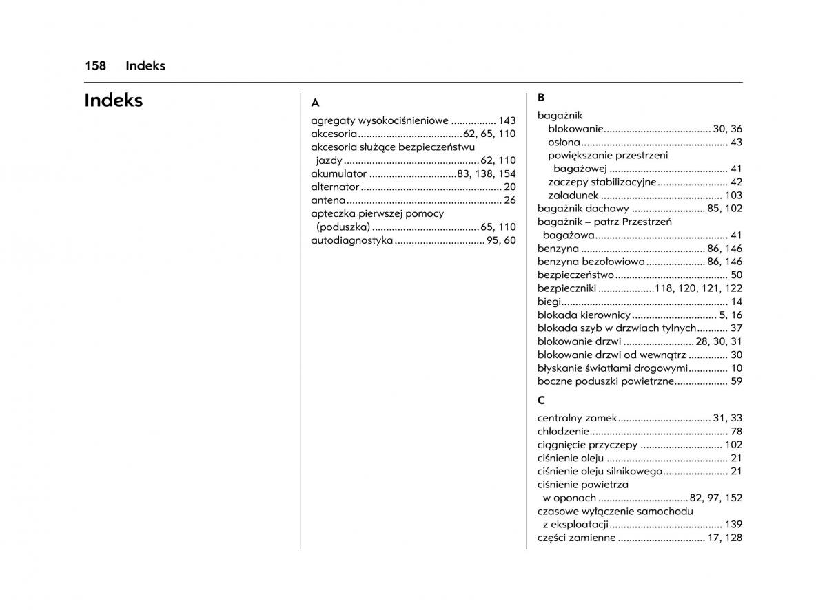 Opel Agila A instrukcja obslugi / page 162