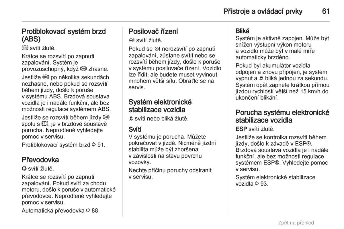 Opel Agila B navod k obsludze / page 61