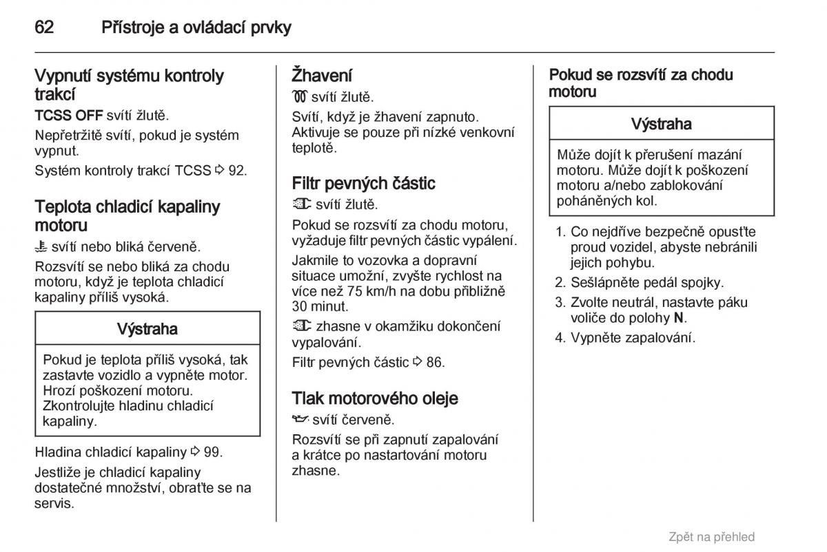 Opel Agila B navod k obsludze / page 62