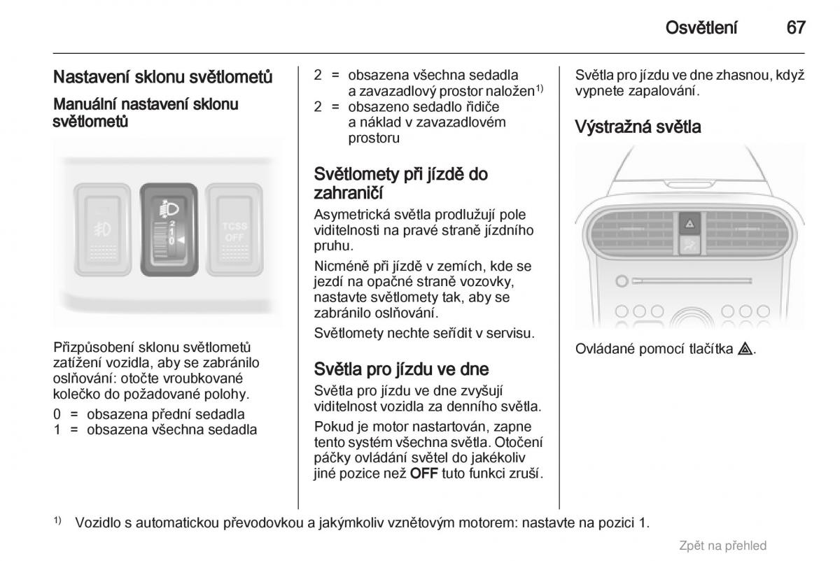 Opel Agila B navod k obsludze / page 67