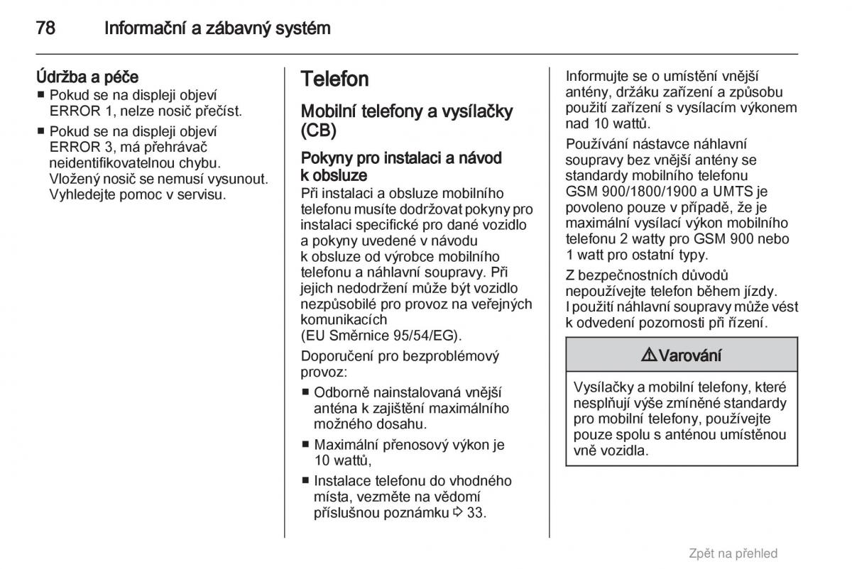 Opel Agila B navod k obsludze / page 78