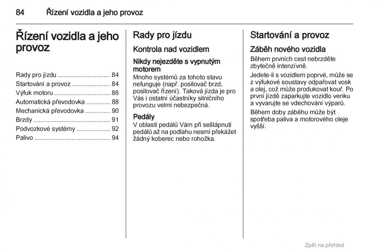 Opel Agila B navod k obsludze / page 84