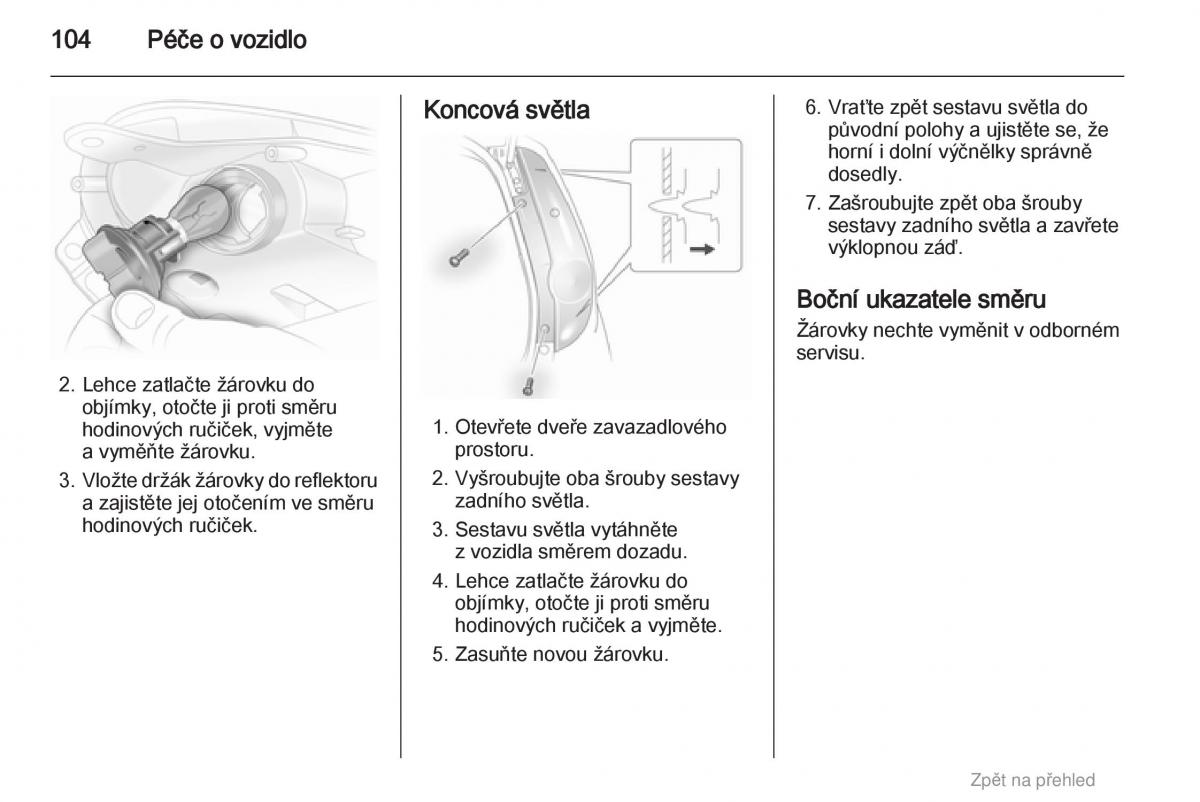 Opel Agila B navod k obsludze / page 104