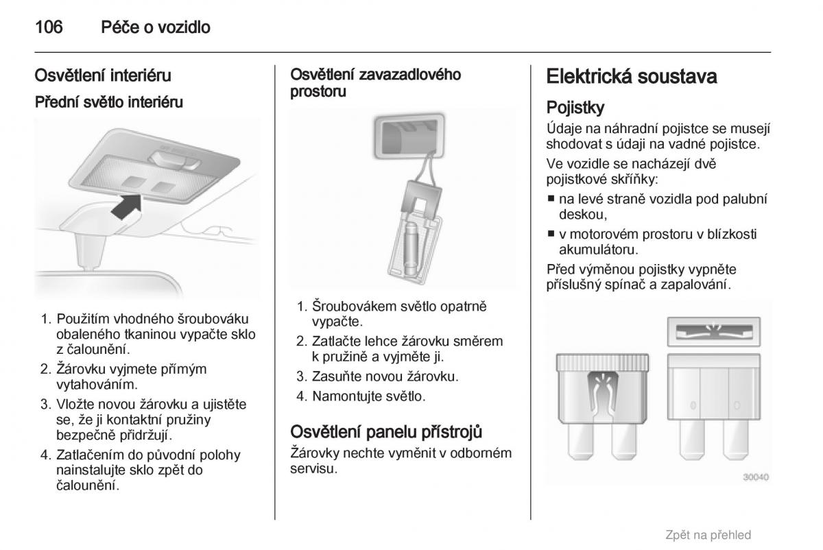 Opel Agila B navod k obsludze / page 106