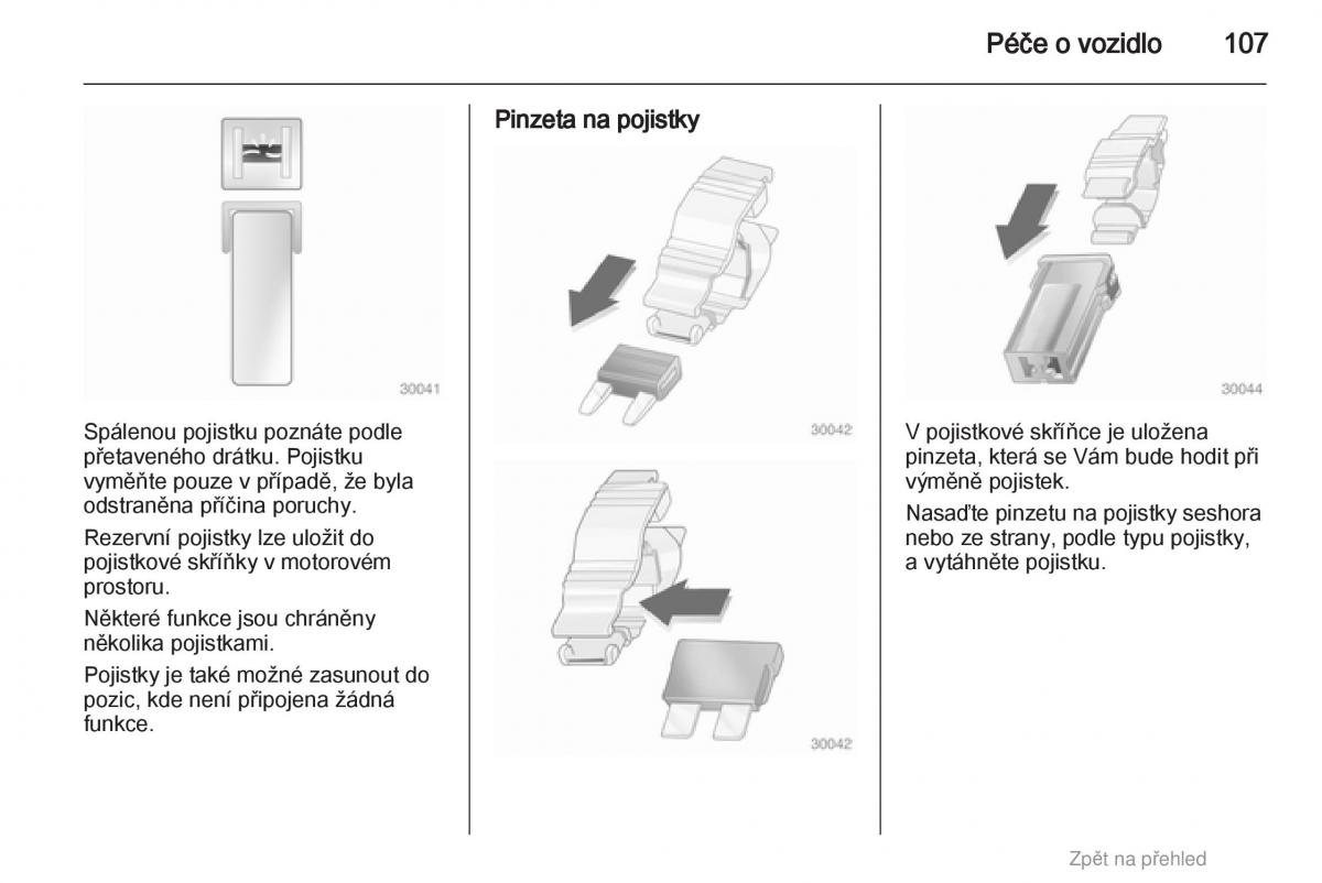 Opel Agila B navod k obsludze / page 107