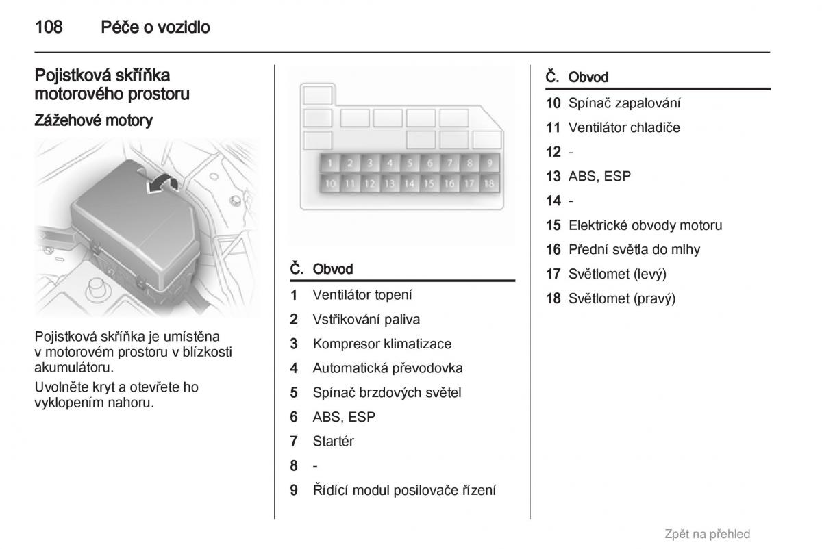 Opel Agila B navod k obsludze / page 108