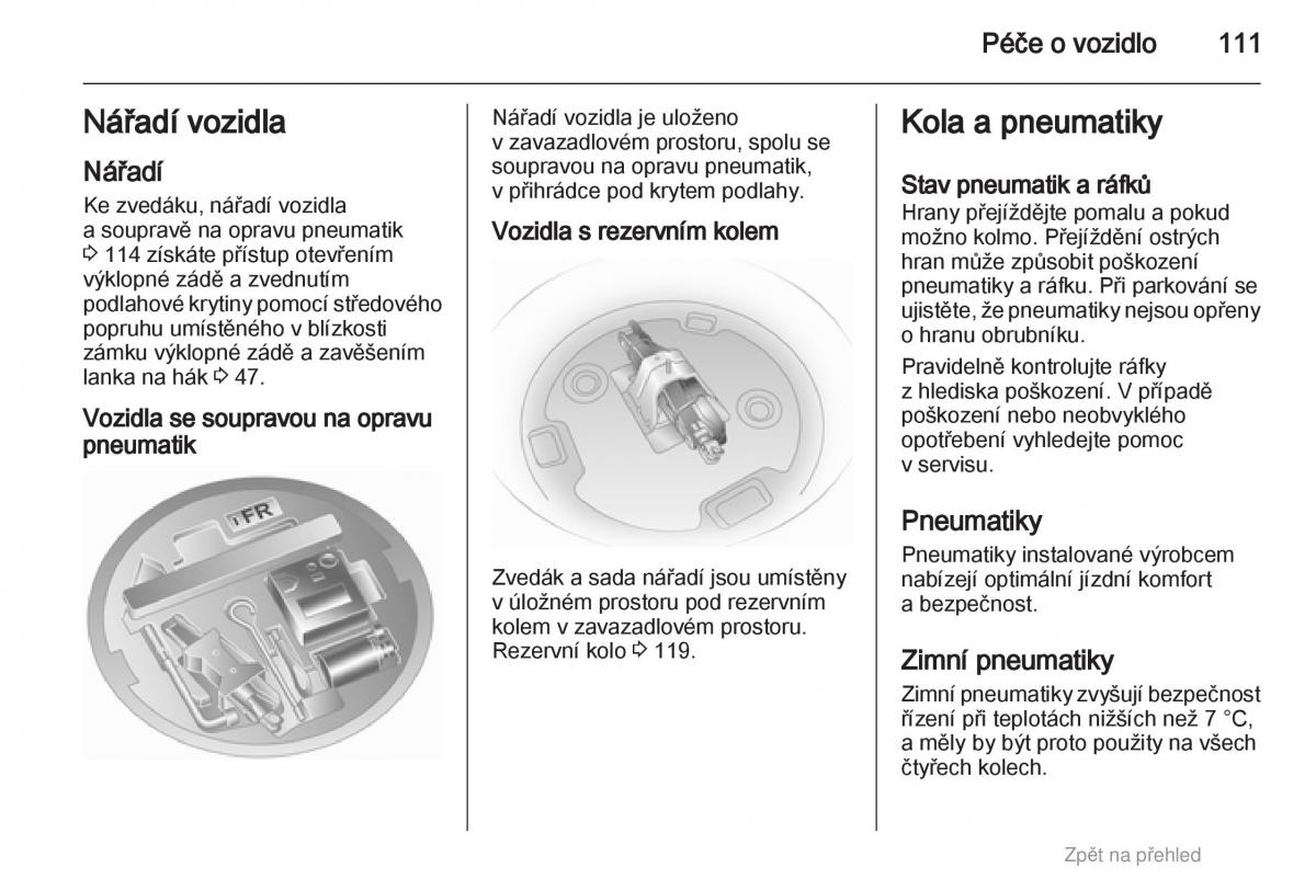 Opel Agila B navod k obsludze / page 111