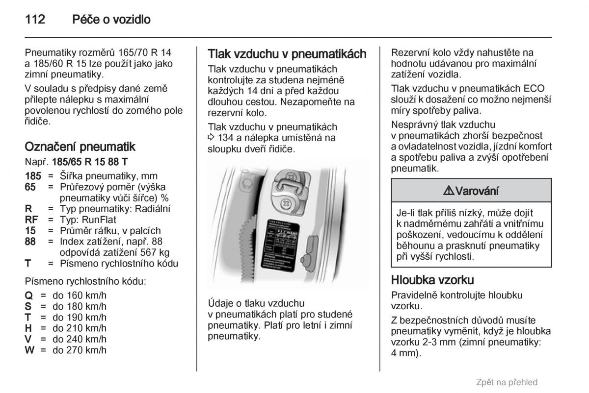 Opel Agila B navod k obsludze / page 112