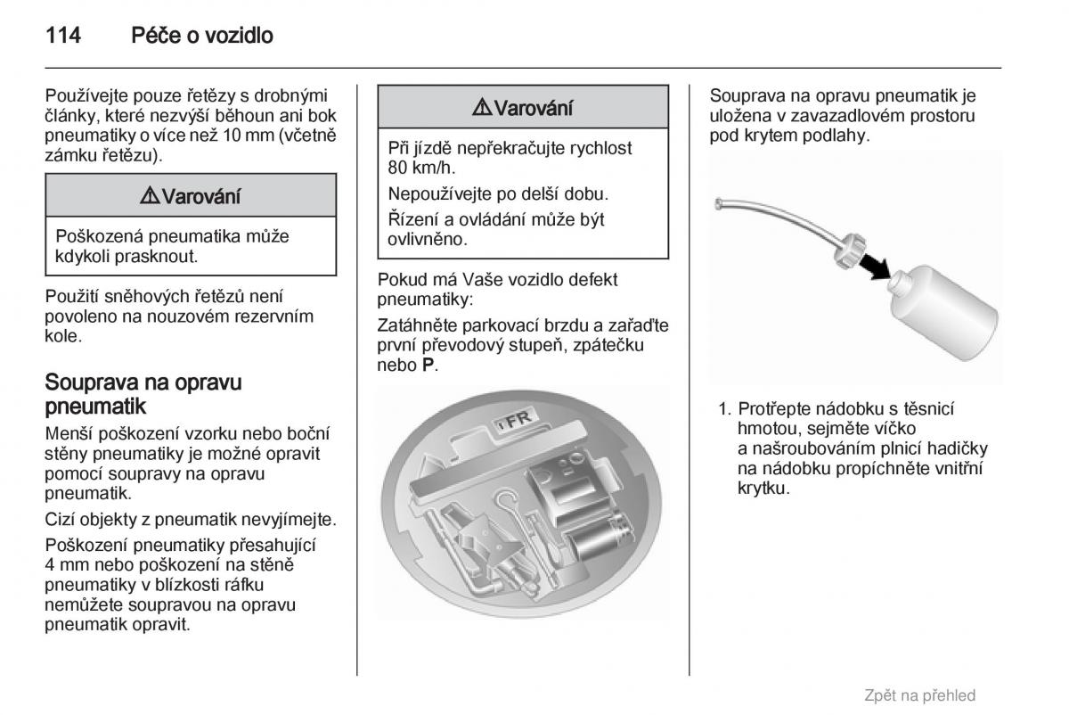 Opel Agila B navod k obsludze / page 114