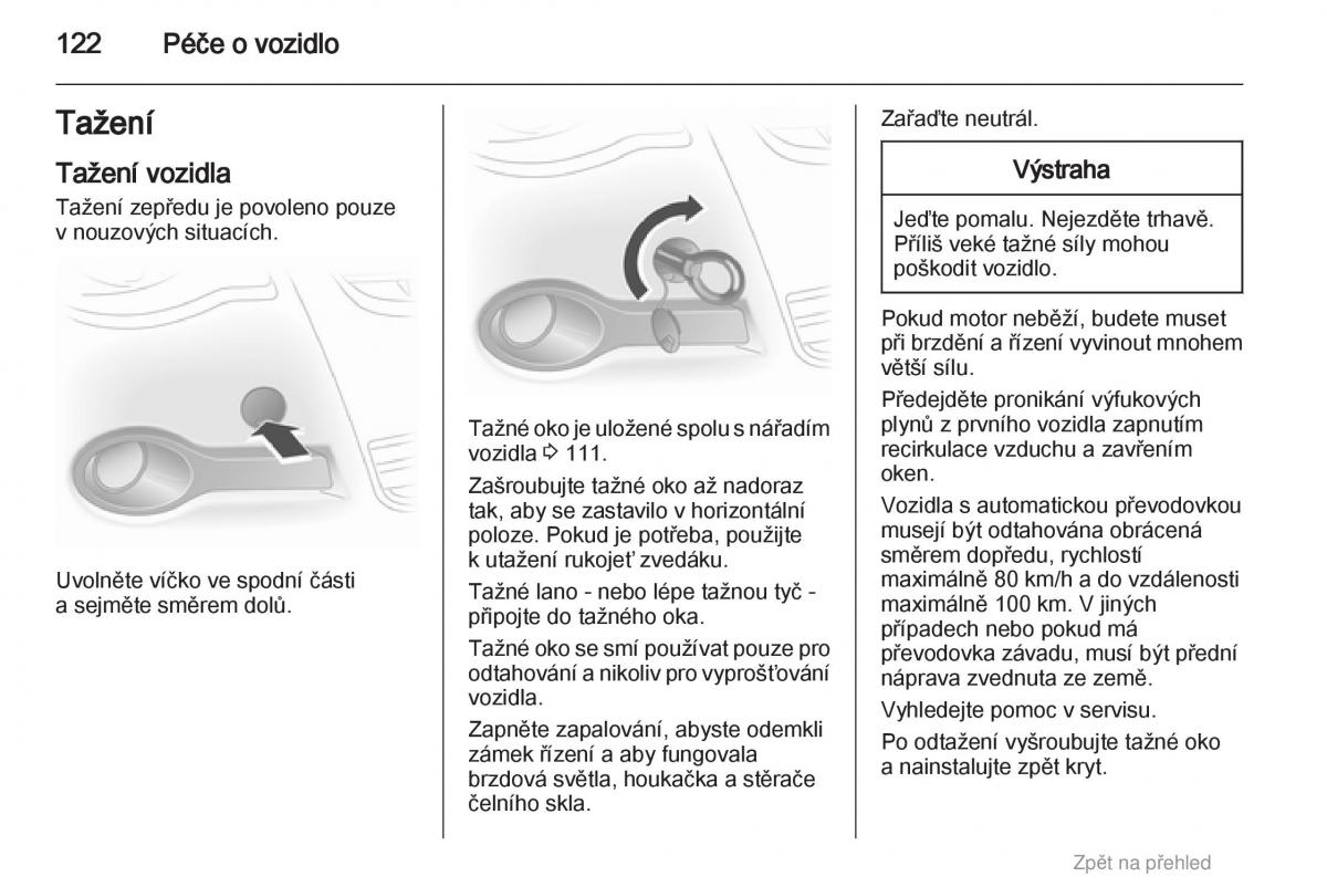 Opel Agila B navod k obsludze / page 122