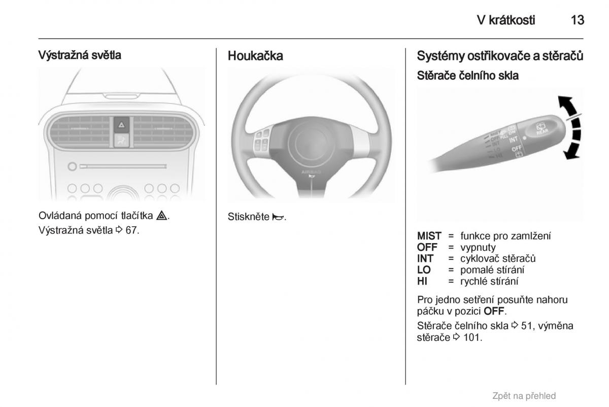 Opel Agila B navod k obsludze / page 13