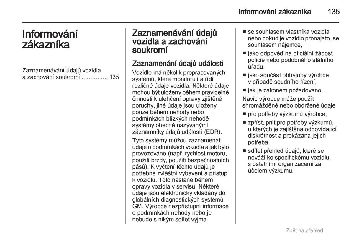 Opel Agila B navod k obsludze / page 135