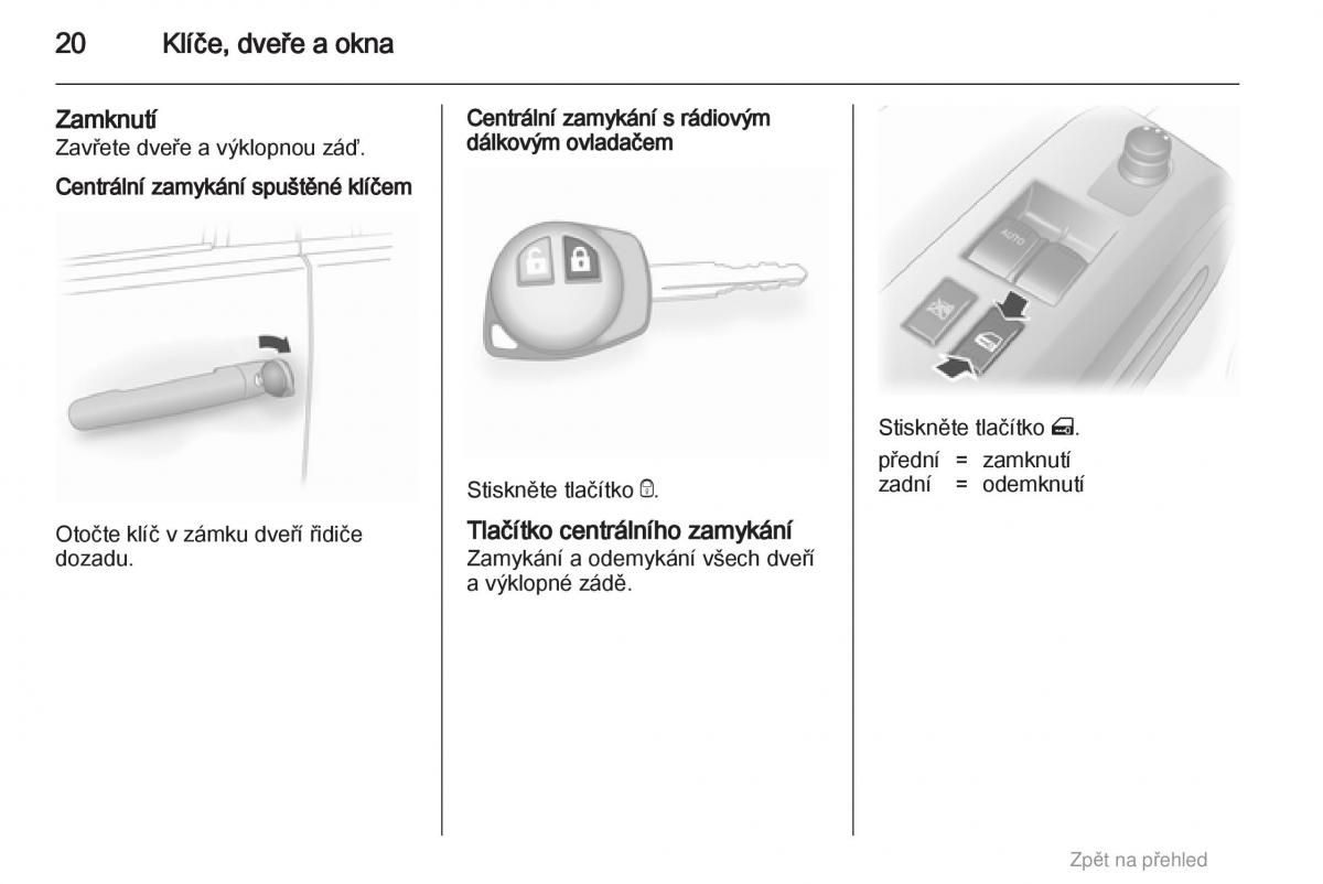 Opel Agila B navod k obsludze / page 20