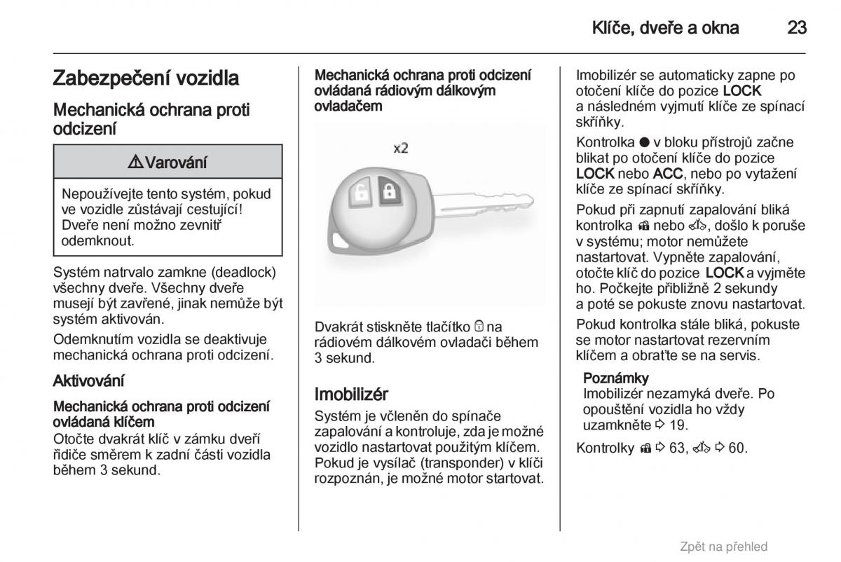 Opel Agila B navod k obsludze / page 23