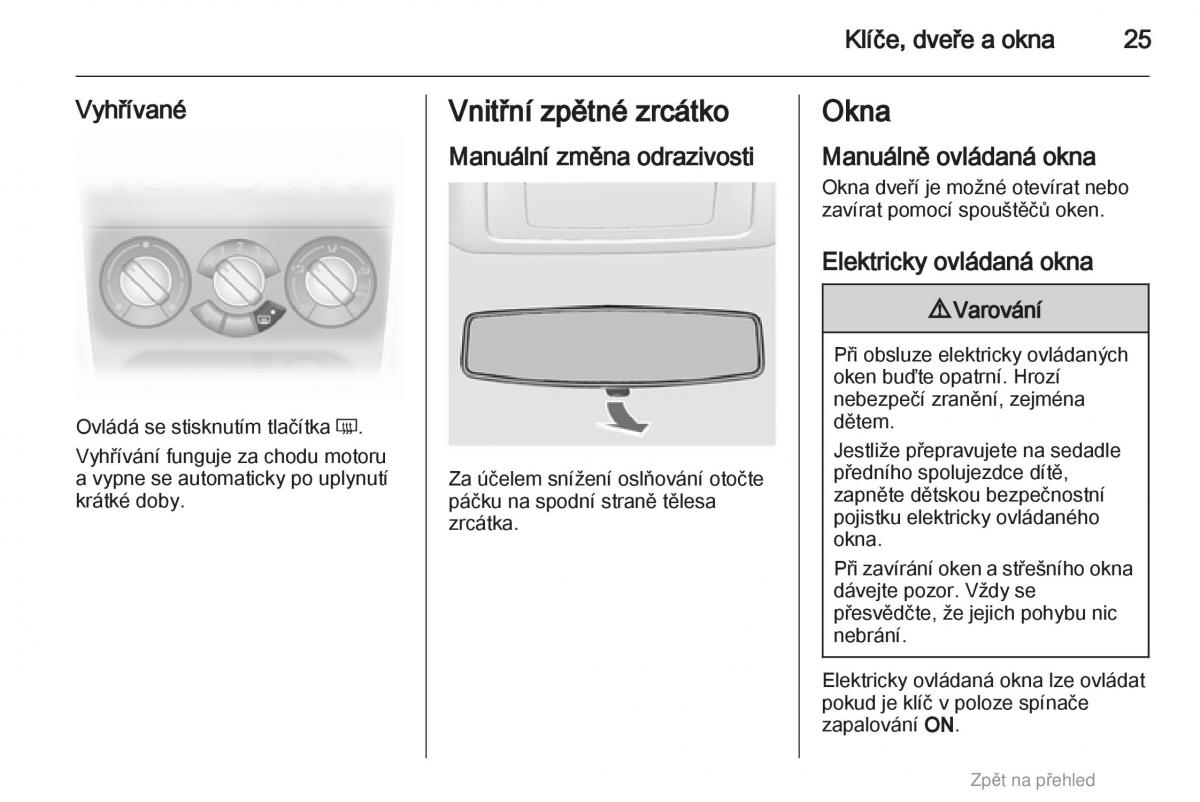 Opel Agila B navod k obsludze / page 25