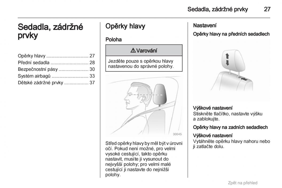 Opel Agila B navod k obsludze / page 27