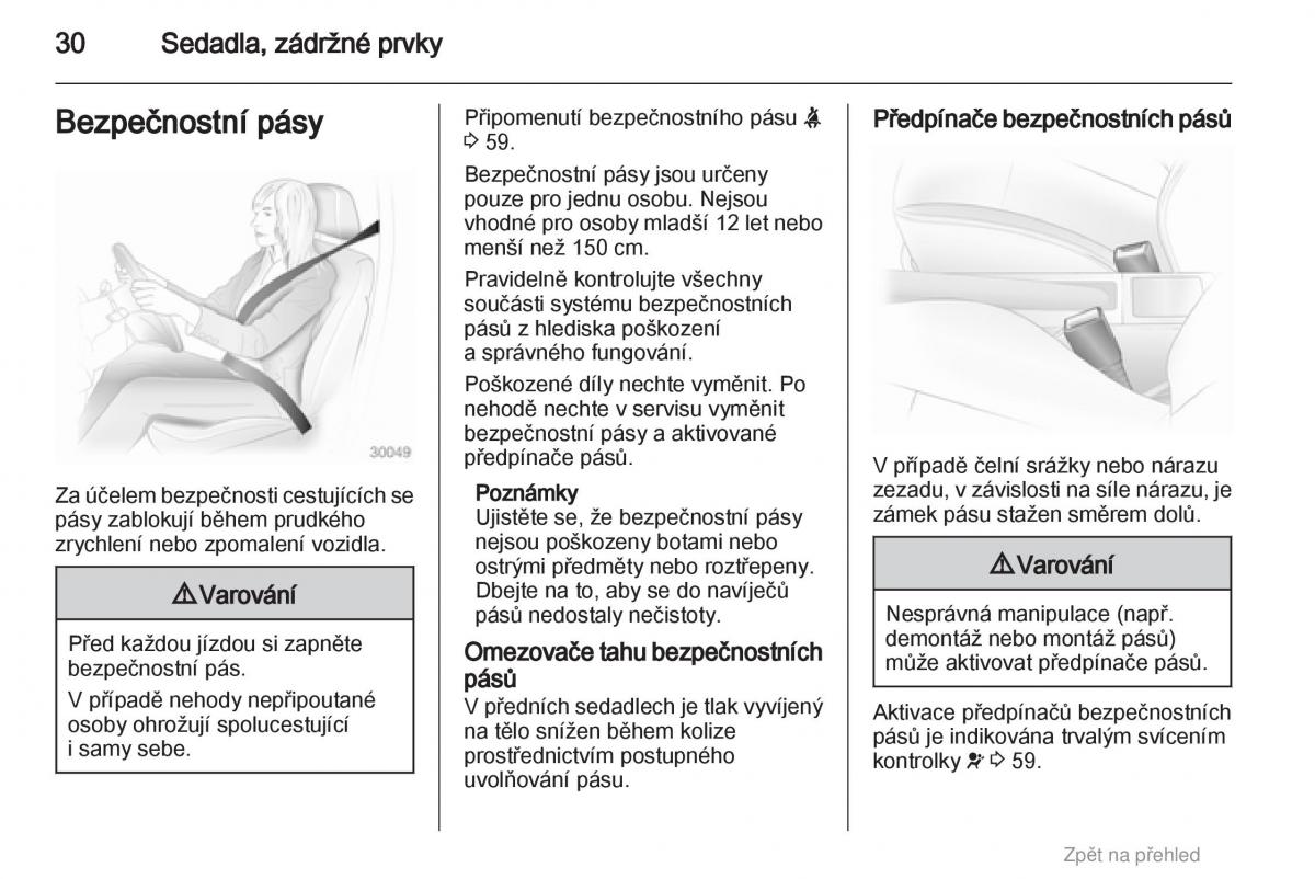 Opel Agila B navod k obsludze / page 30