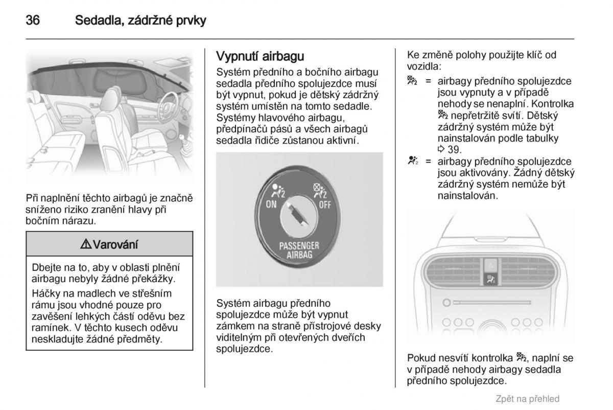 Opel Agila B navod k obsludze / page 36