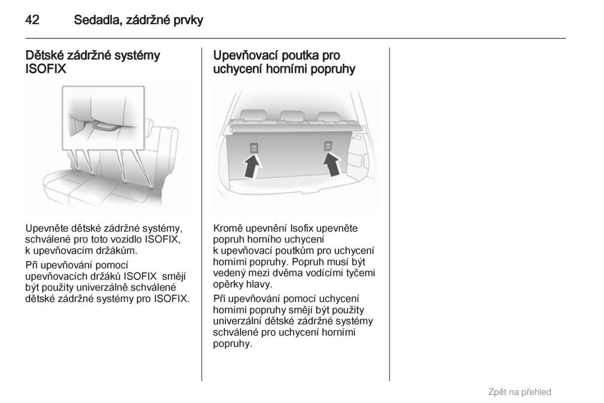 Opel Agila B navod k obsludze / page 42