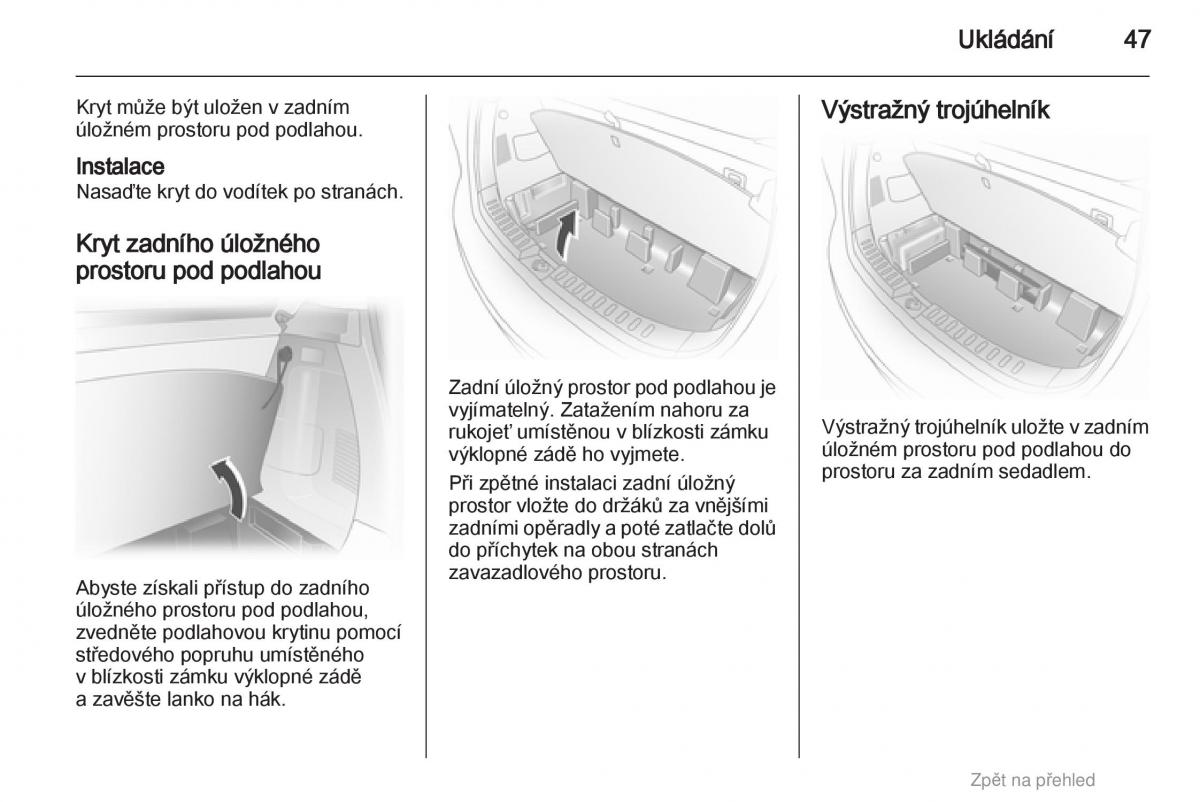 Opel Agila B navod k obsludze / page 47