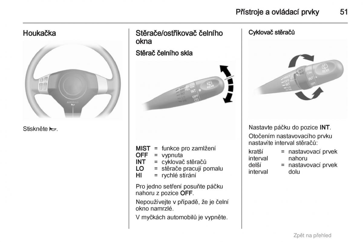 Opel Agila B navod k obsludze / page 51