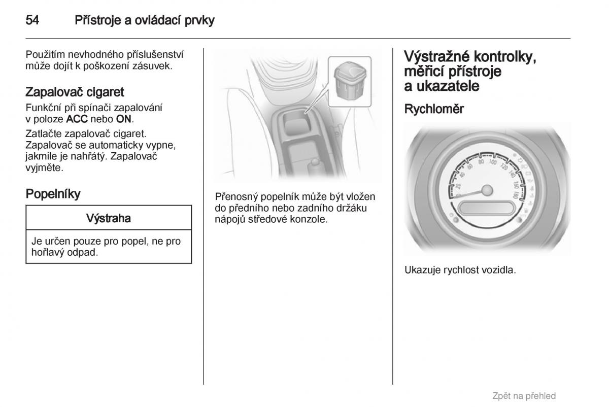 Opel Agila B navod k obsludze / page 54