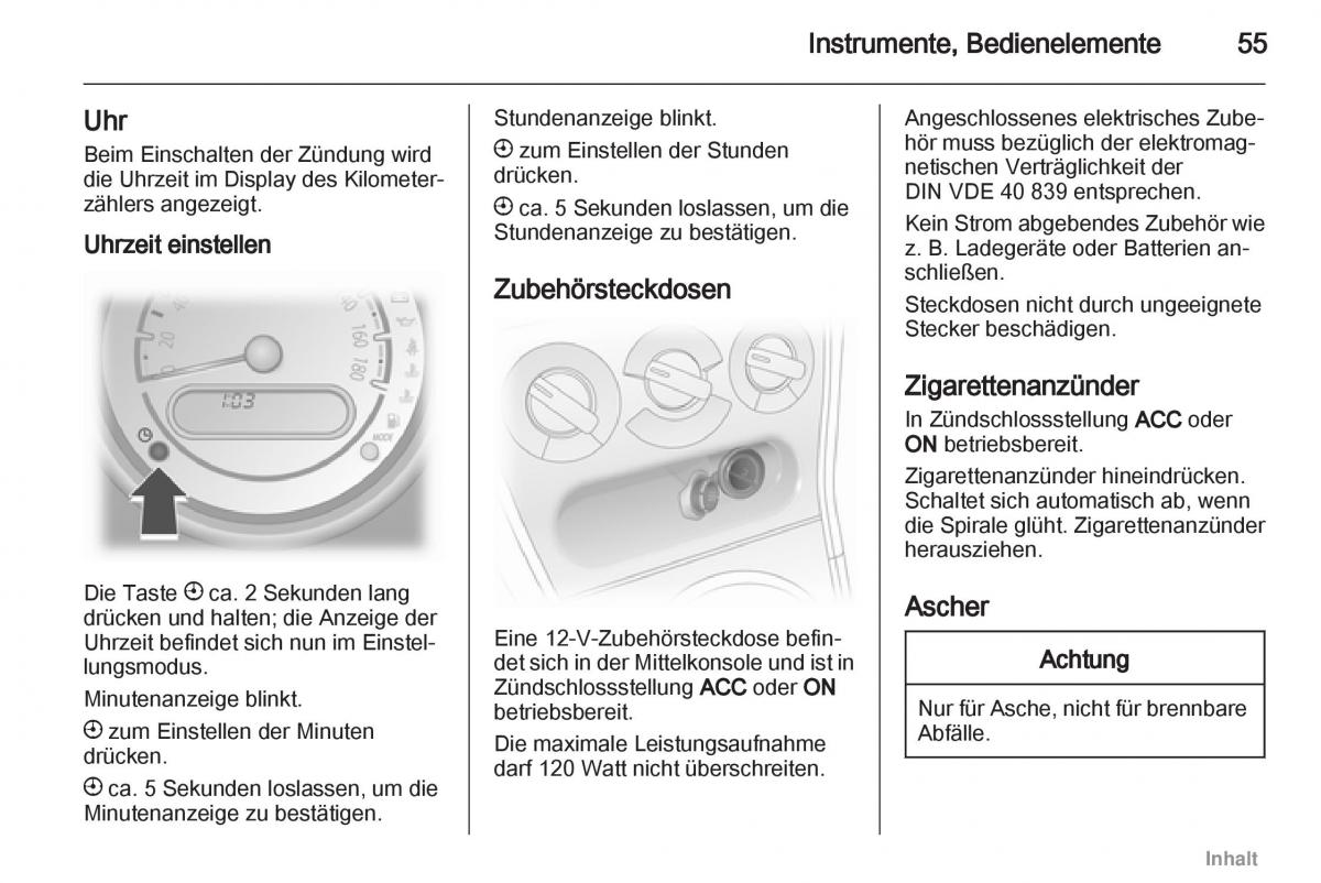 Opel Agila B Handbuch / page 55