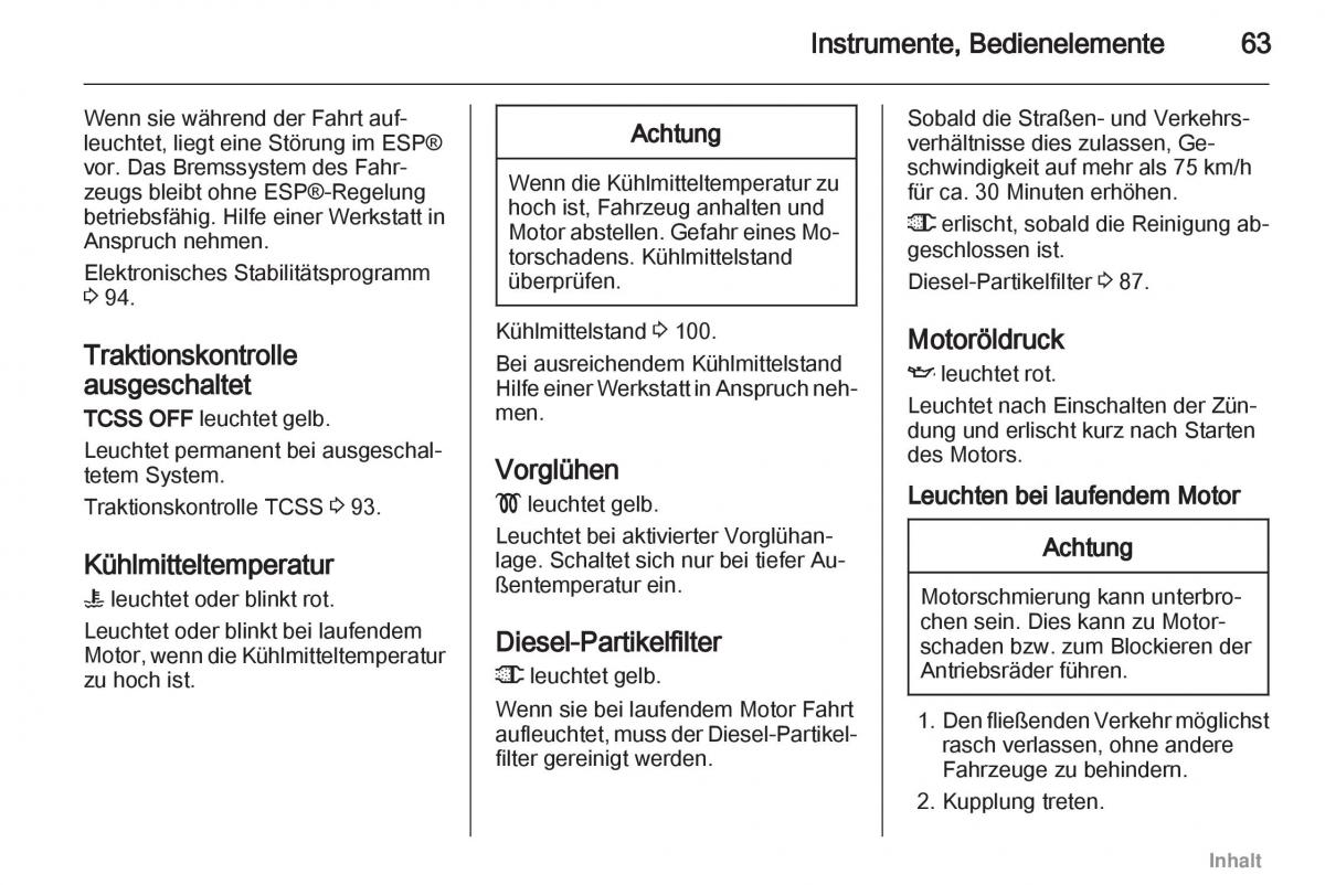 Opel Agila B Handbuch / page 63