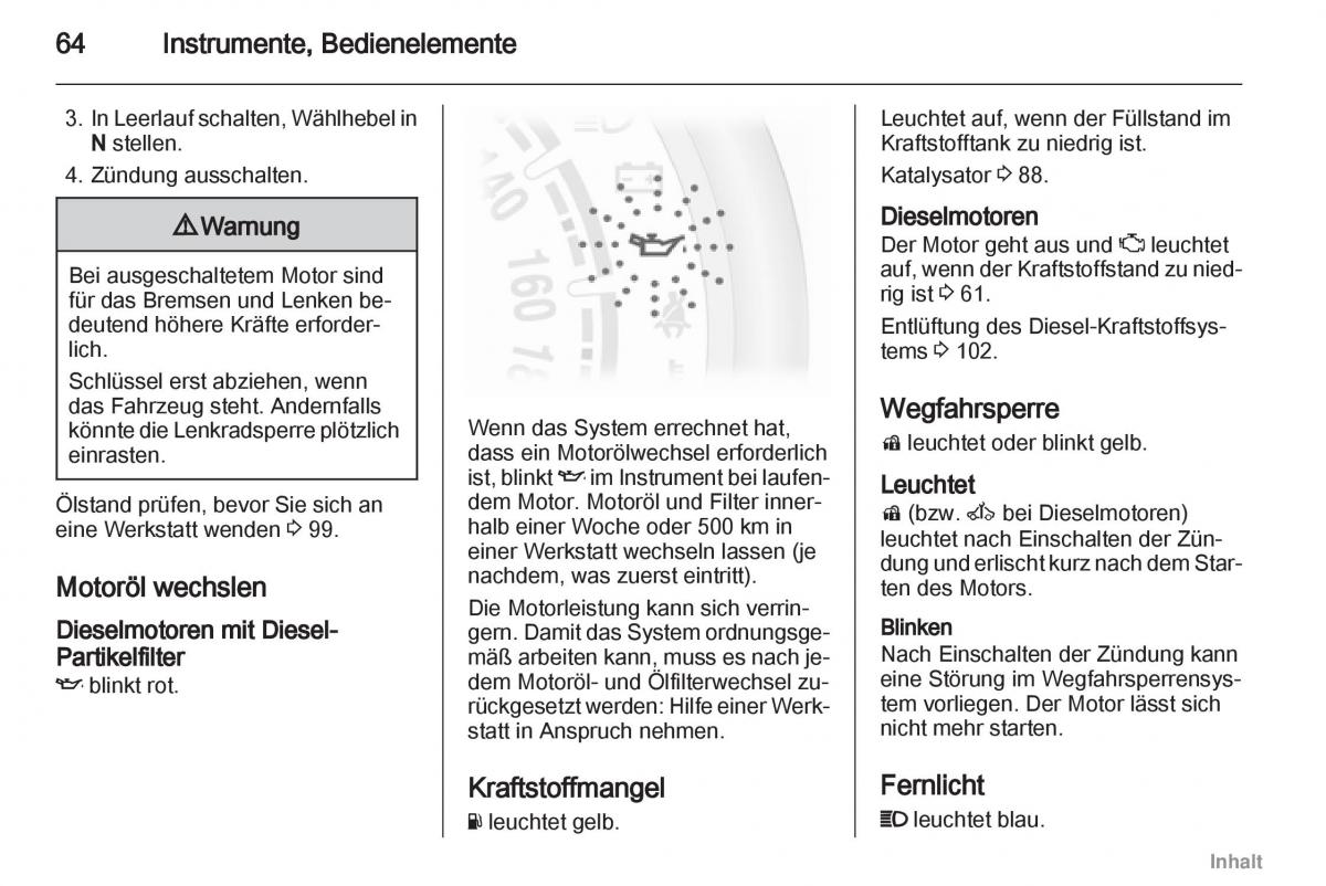 Opel Agila B Handbuch / page 64