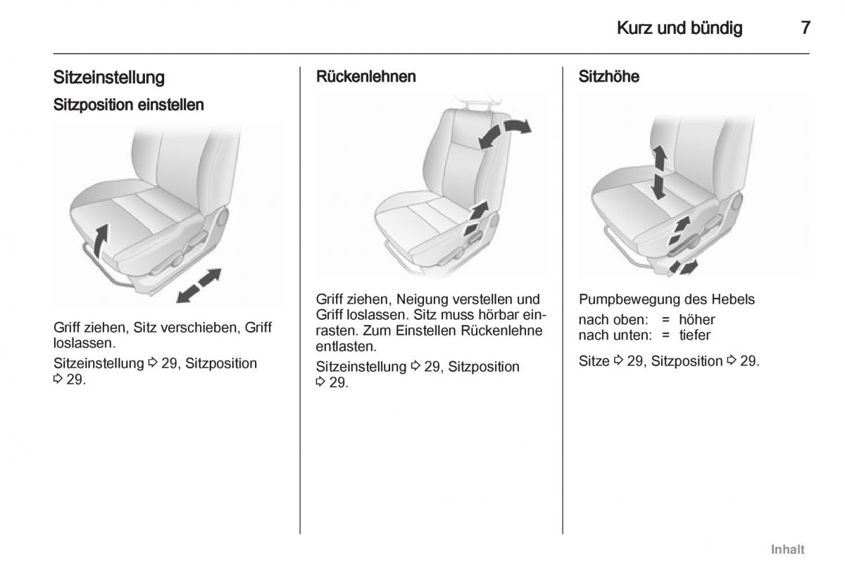 Opel Agila B Handbuch / page 7