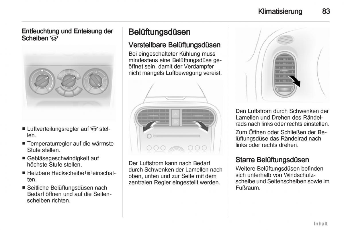 Opel Agila B Handbuch / page 83