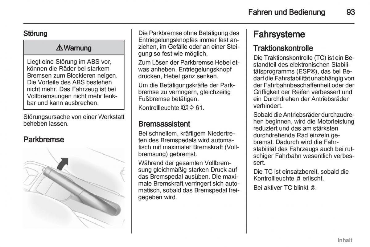 Opel Agila B Handbuch / page 93