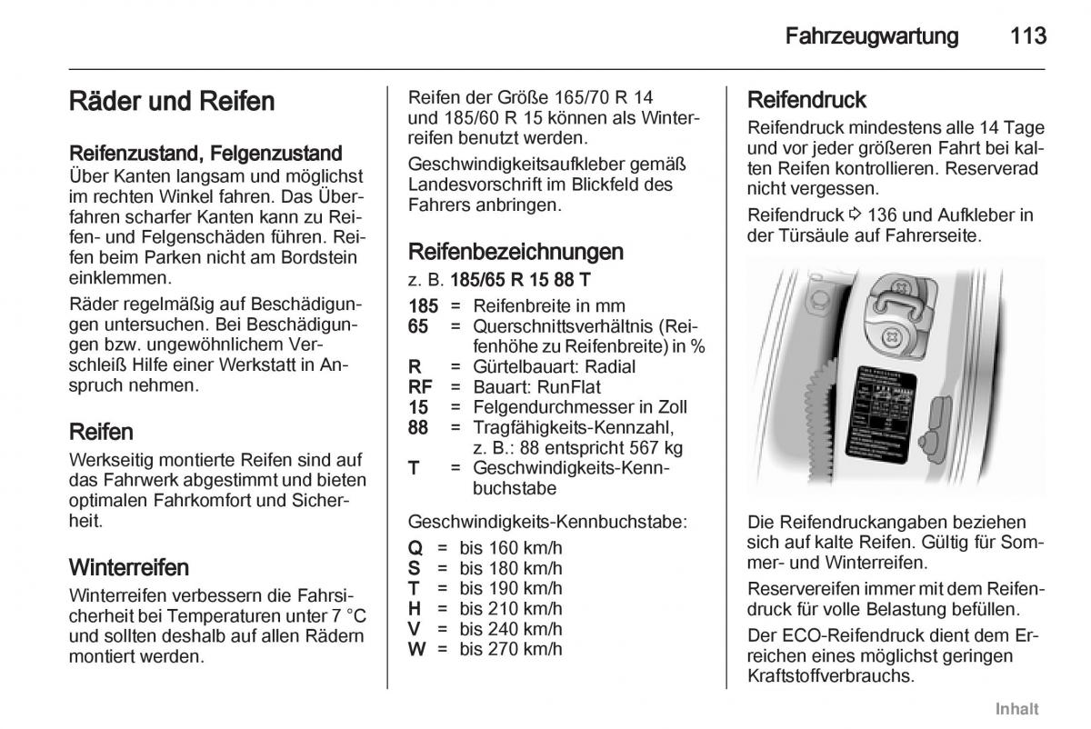 Opel Agila B Handbuch / page 113