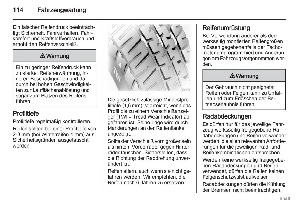 Opel Agila B Handbuch / page 114