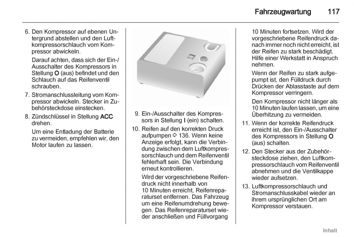 Opel Agila B Handbuch / page 117