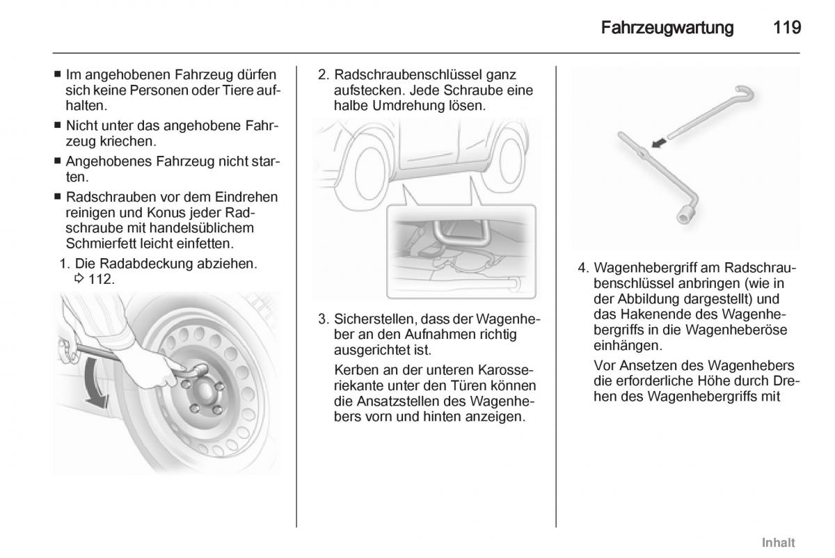 Opel Agila B Handbuch / page 119