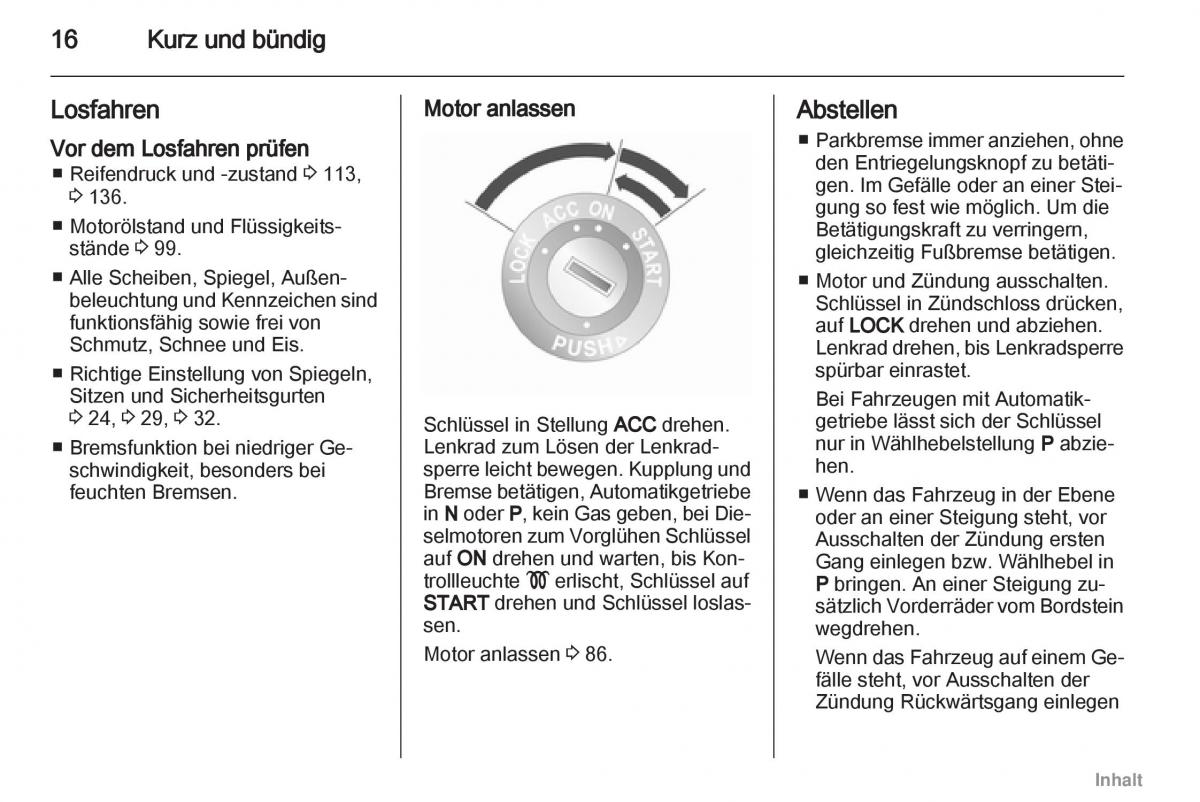 Opel Agila B Handbuch / page 16