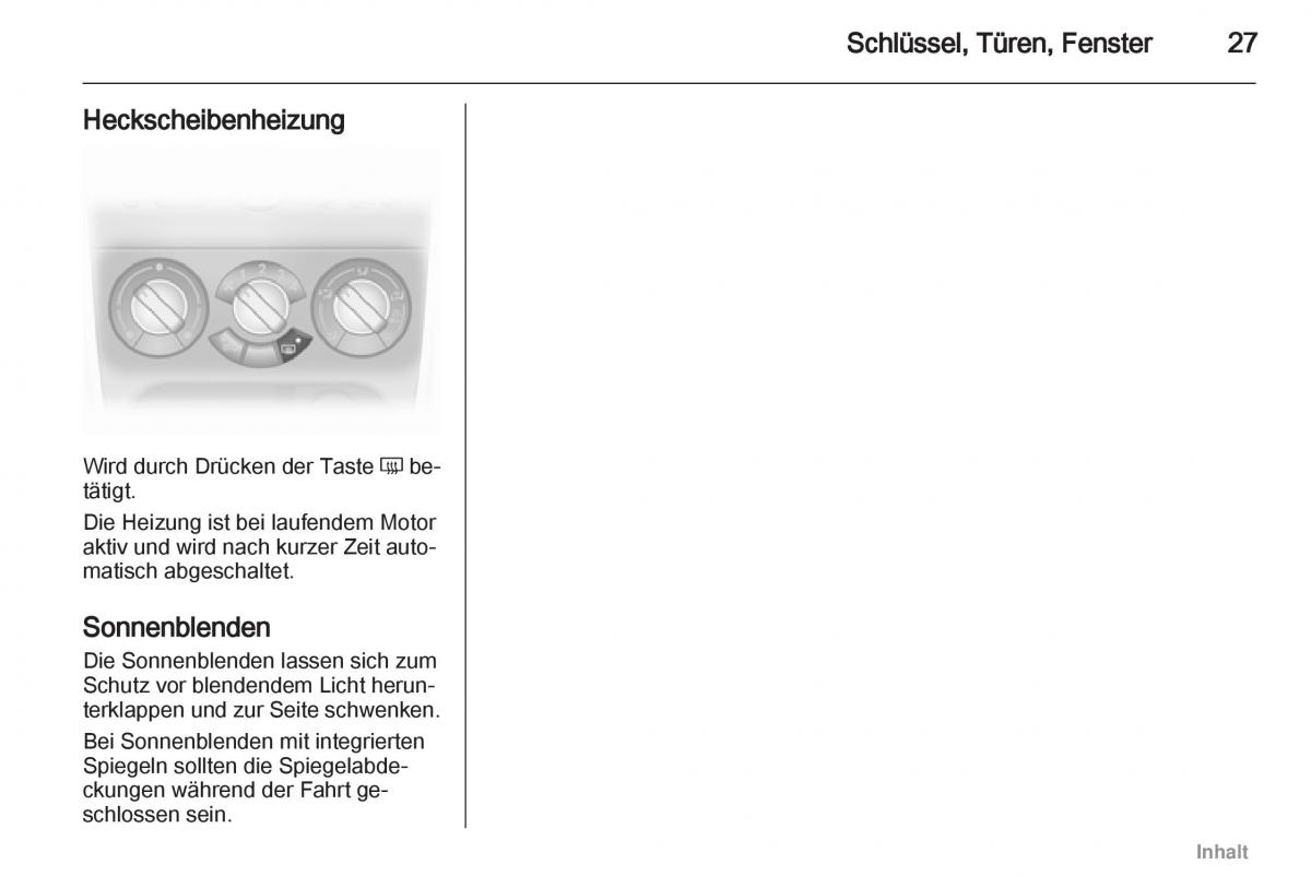 Opel Agila B Handbuch / page 27