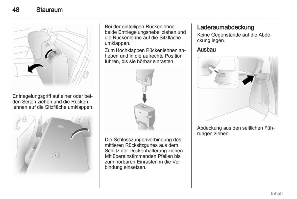 Opel Agila B Handbuch / page 48