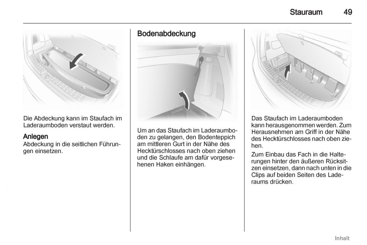 Opel Agila B Handbuch / page 49