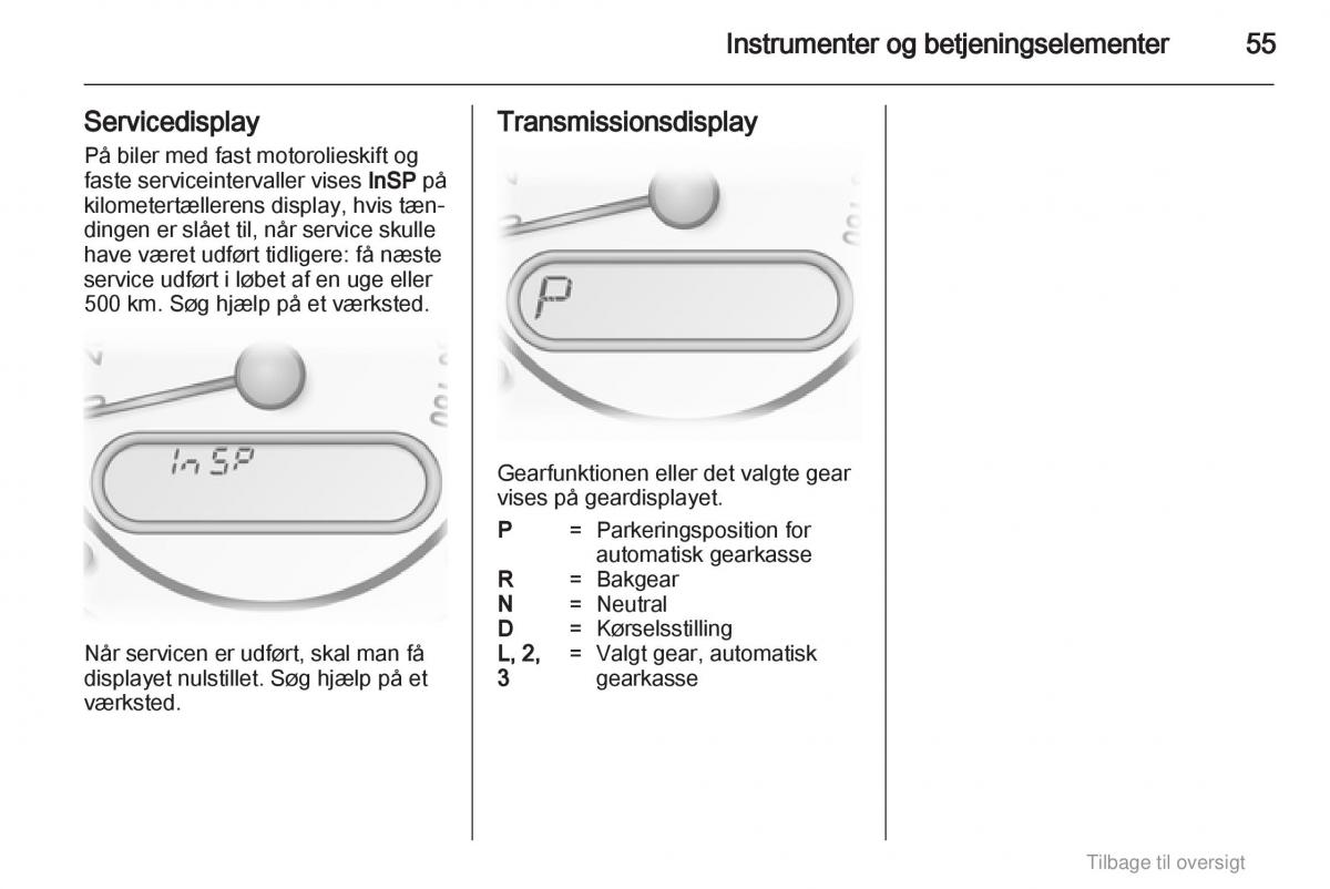 Opel Agila B Bilens instruktionsbog / page 55