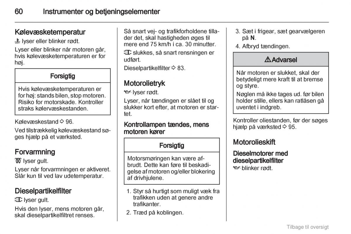 Opel Agila B Bilens instruktionsbog / page 60