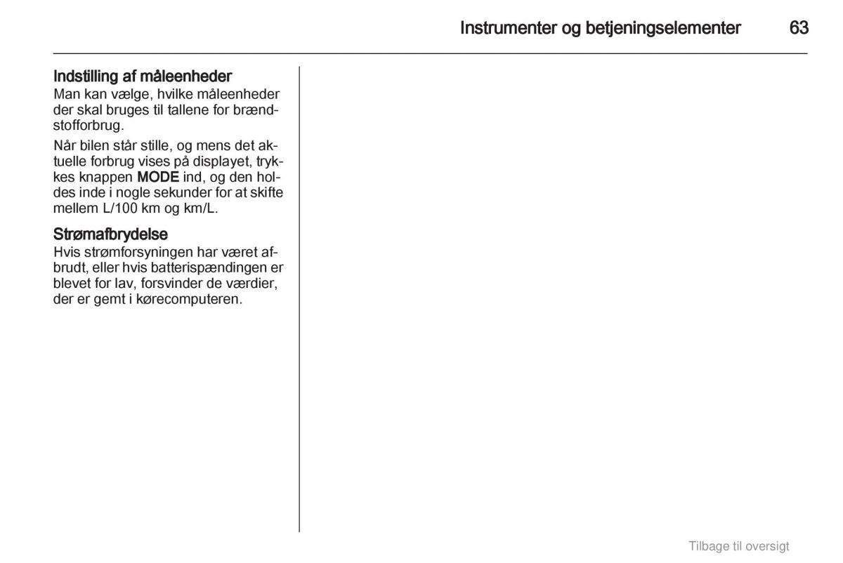 Opel Agila B Bilens instruktionsbog / page 63