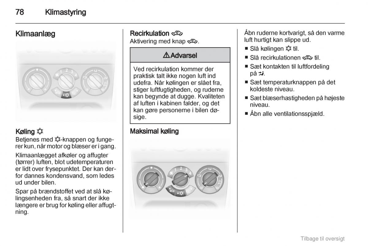 Opel Agila B Bilens instruktionsbog / page 78