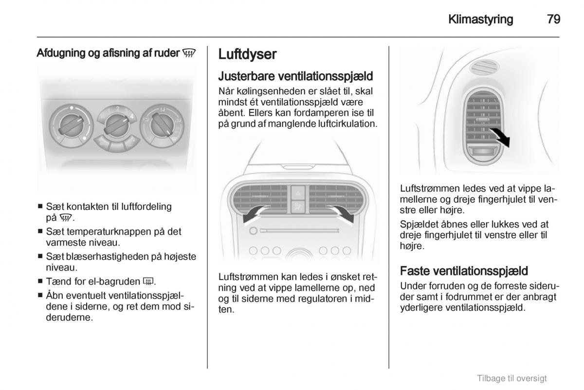 Opel Agila B Bilens instruktionsbog / page 79